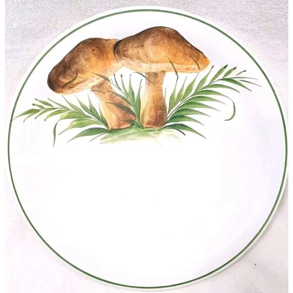 1960 Italy Collectible Mushroom 10.5" Dinner Plate Sator Arepo Tenet Opera Rotas - Picture 1 of 10